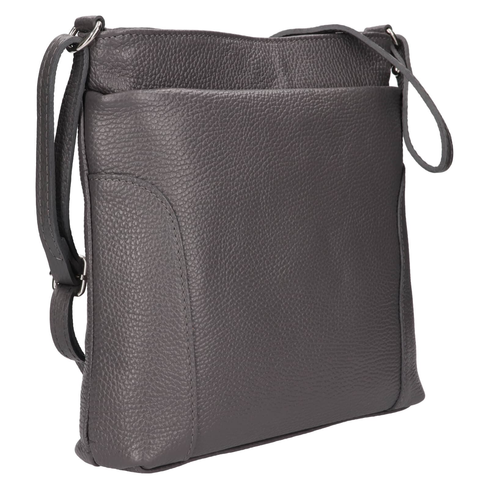 Kožená crossbody kabelka Italia Emma, šedá 2