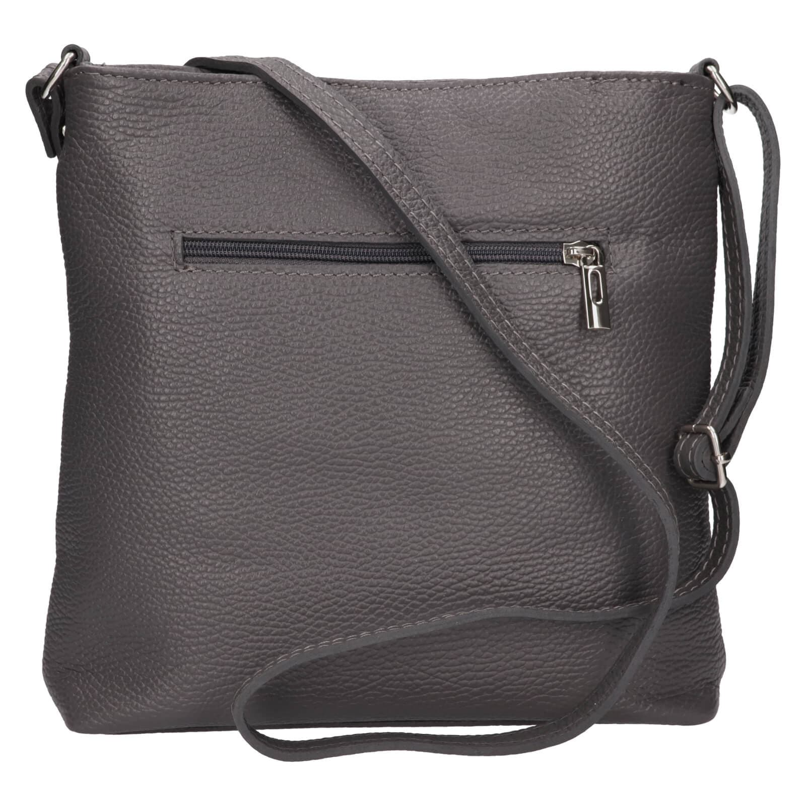 Kožená crossbody kabelka Italia Emma, šedá 3
