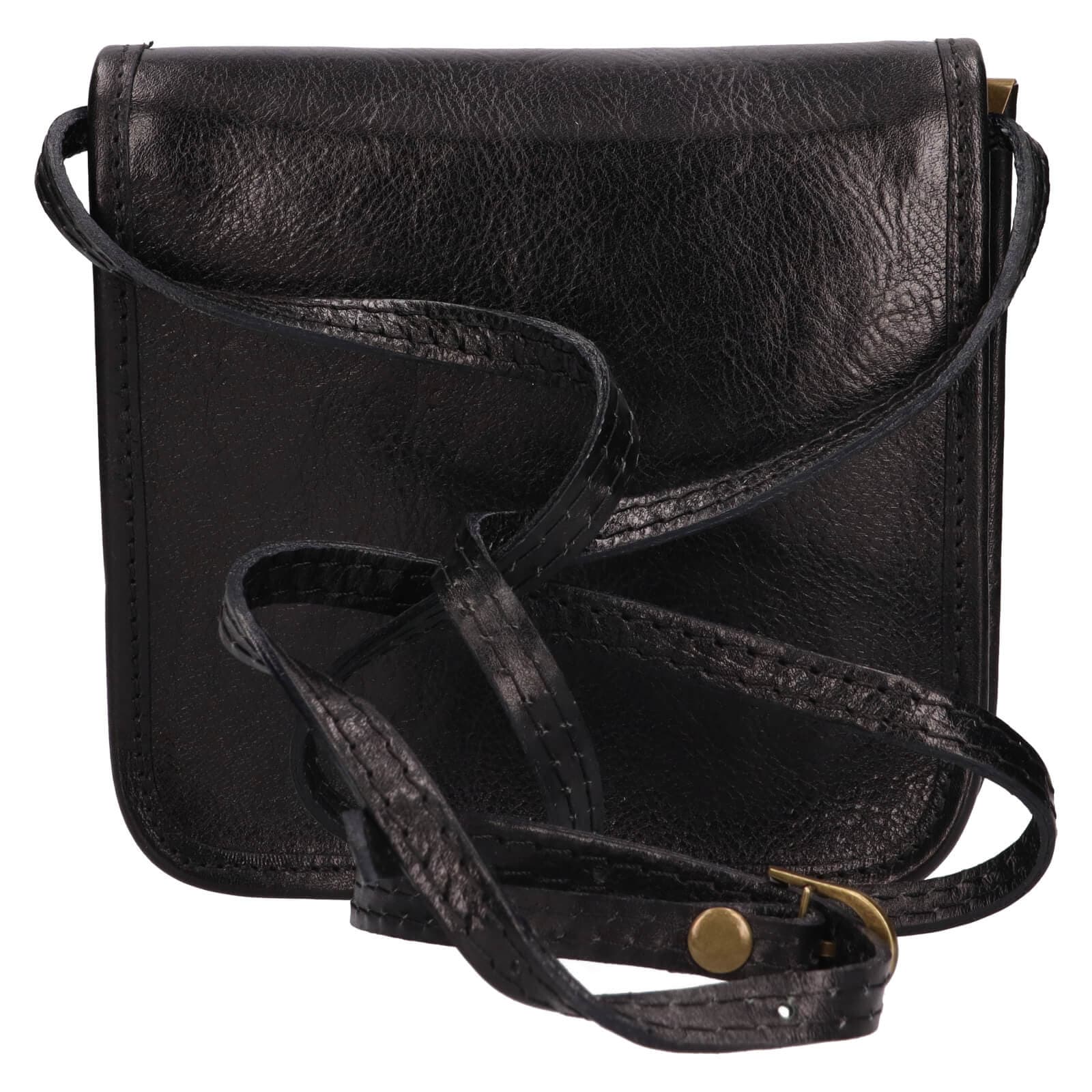 Crossbody kožená kabelka Italia Jitka, černá 3