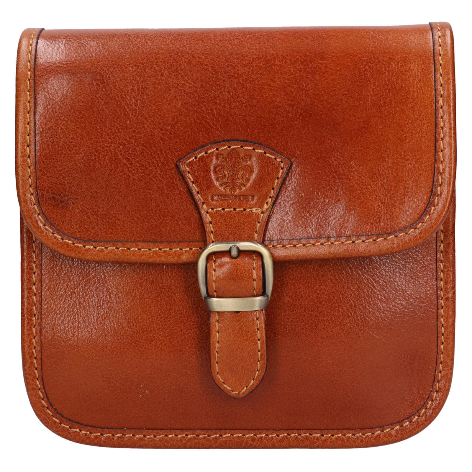 Crossbody kožená kabelka Italia Jitka, hnědá