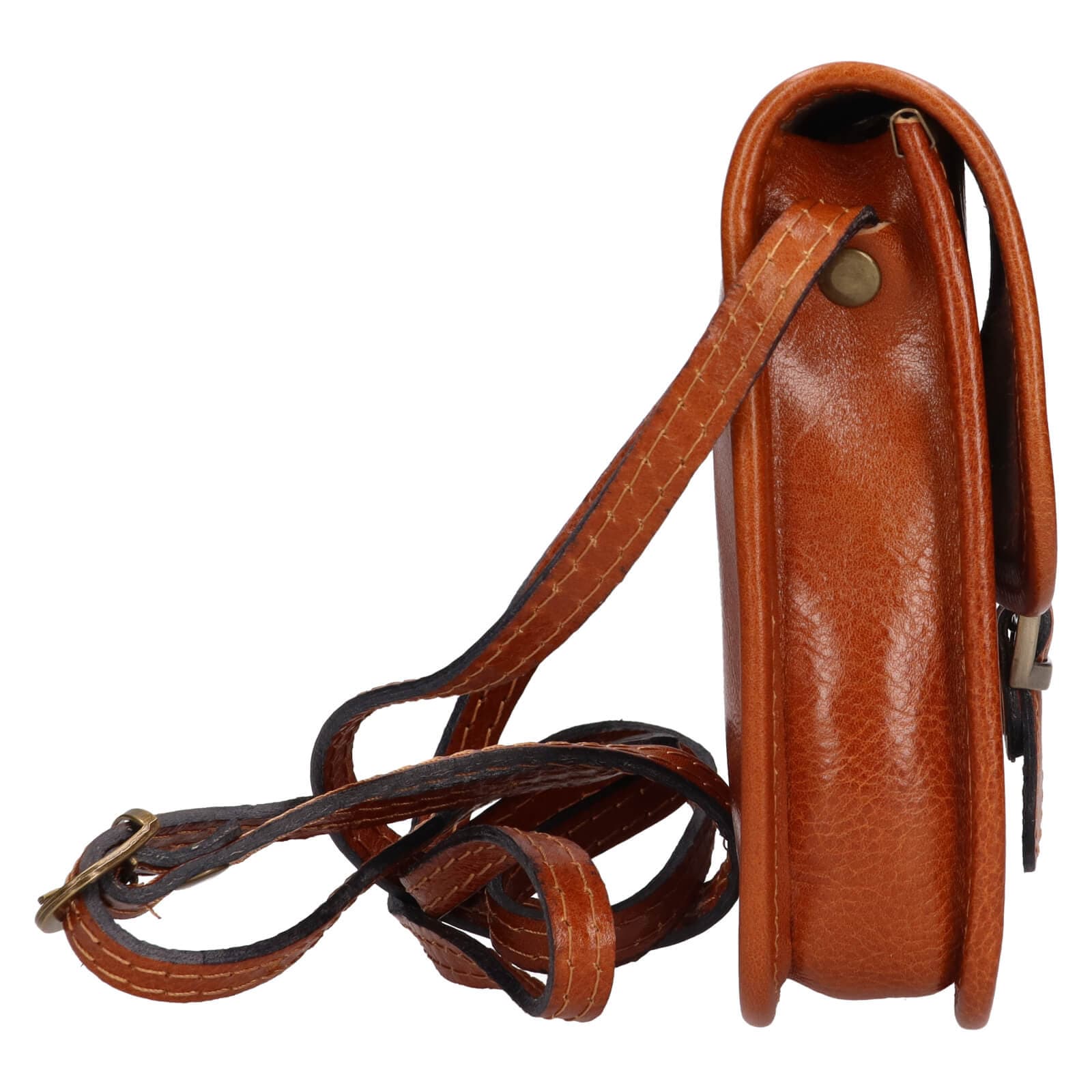 Crossbody kožená kabelka Italia Jitka, hnědá 4