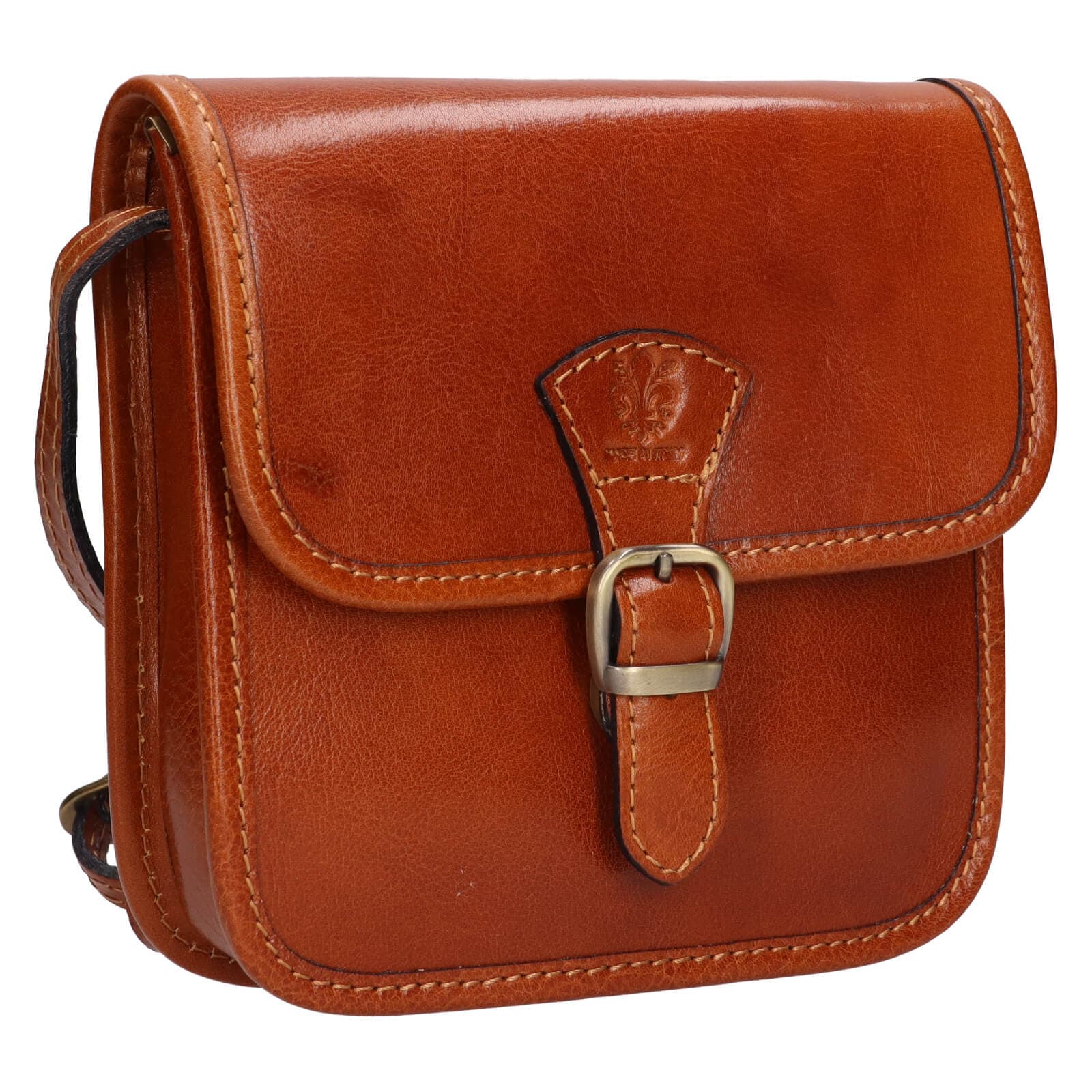 Crossbody kožená kabelka Italia Jitka, hnědá 2