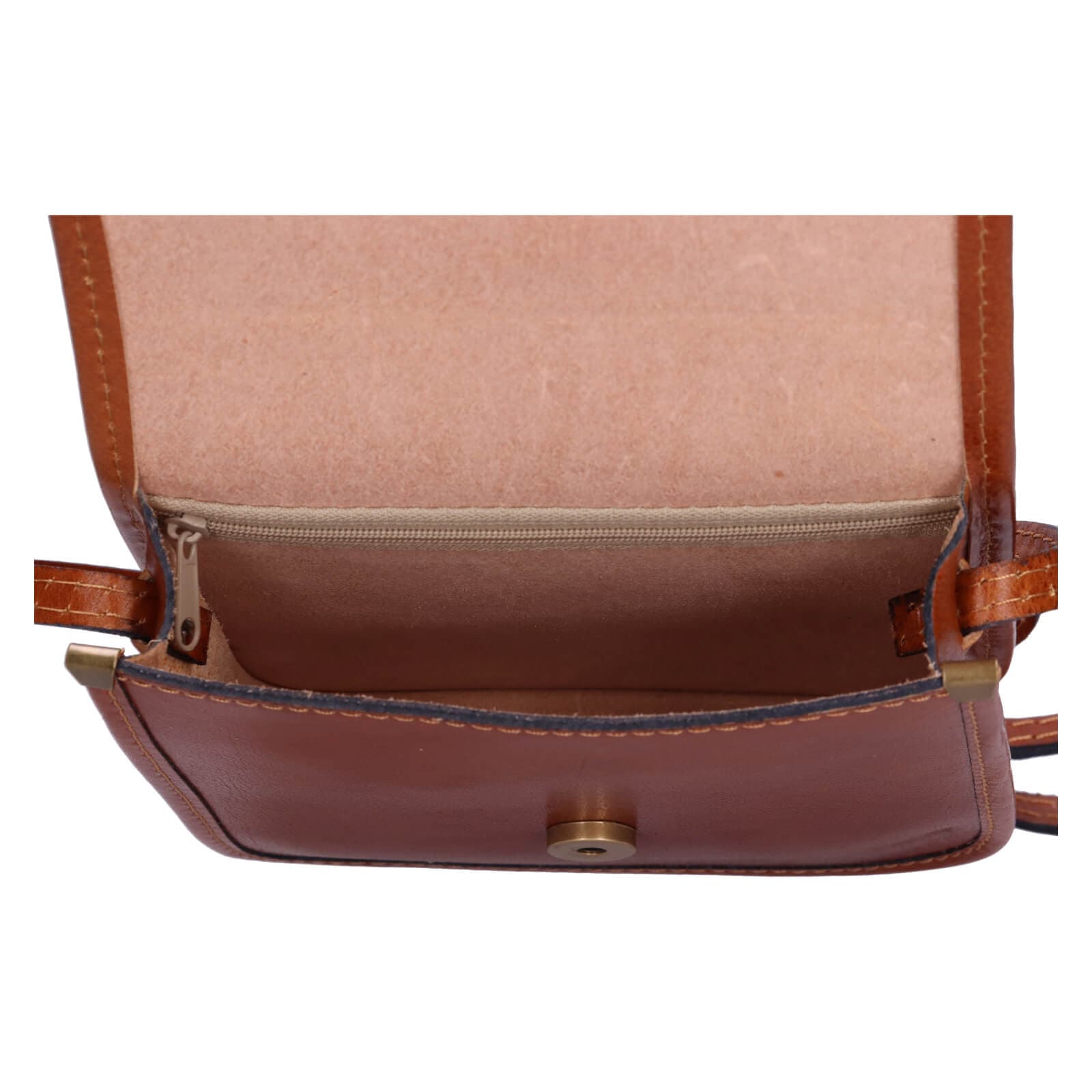 Crossbody kožená kabelka Italia Jitka, hnědá 5