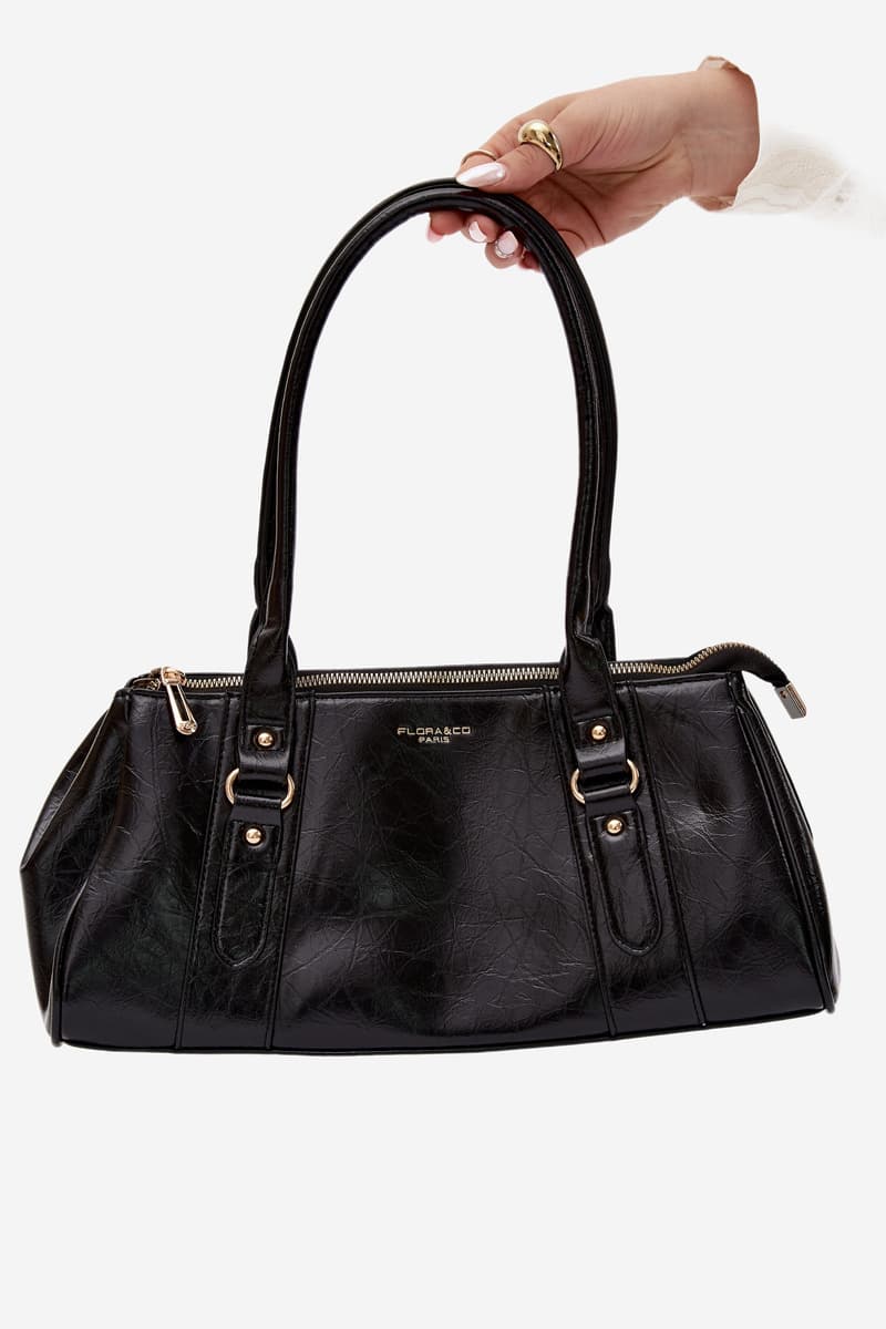Flora&Co Černá kabelka z imitace kůže