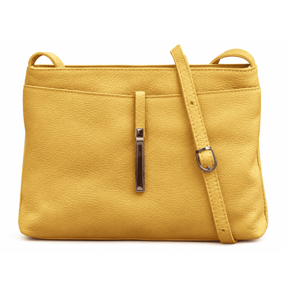 Kožená crossbody kabelka SARA BAGS 5085 žlutá