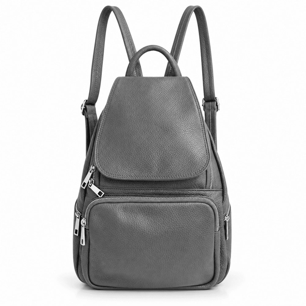 Dámský kožený batoh SARA BAGS 5977 šedý