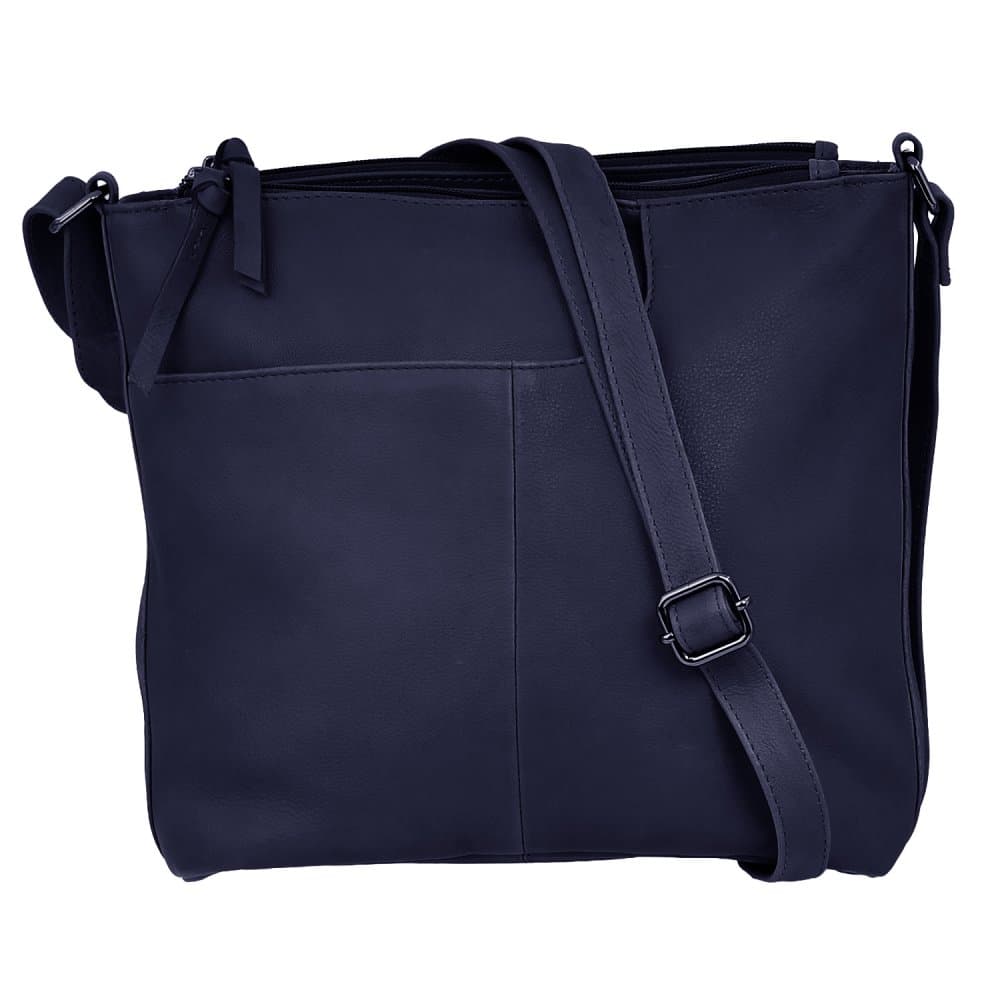 Dámská kožená kabelka New Bags Leather LB-679 tmavě modrá