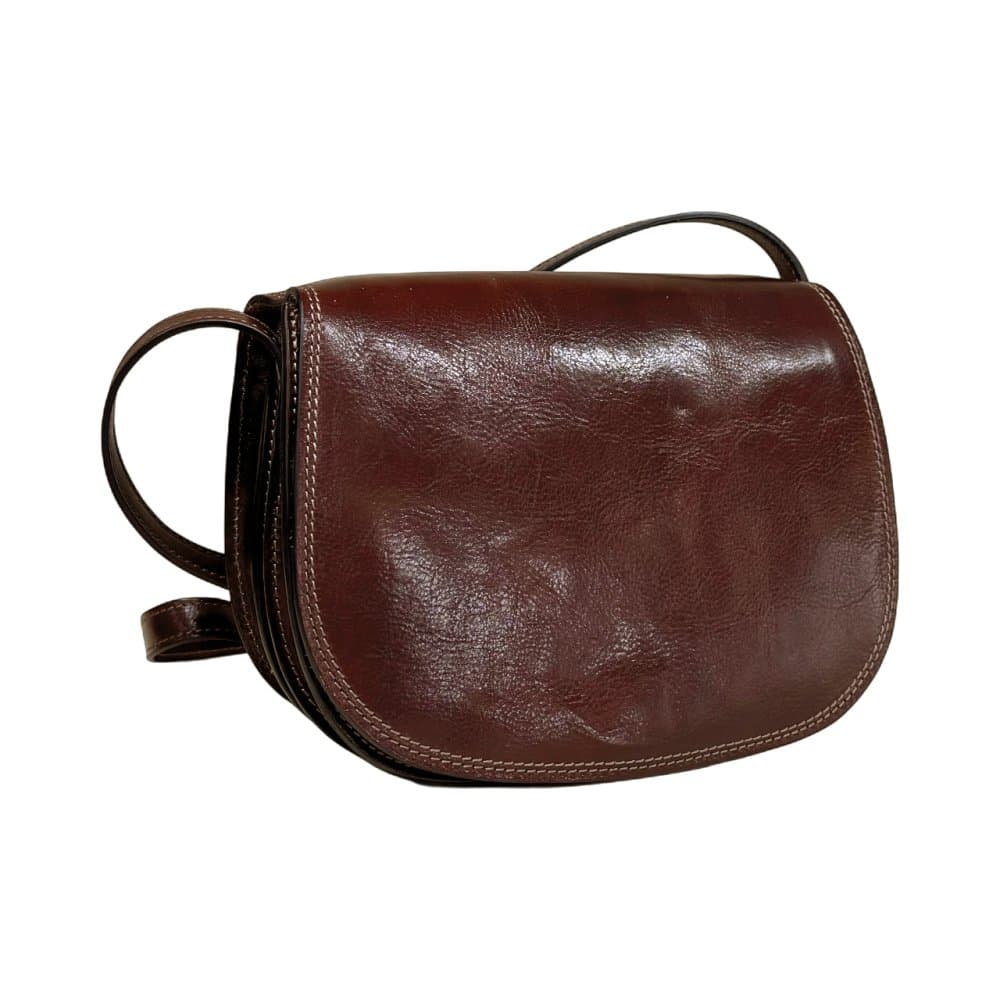 Kožená lovecká kabelka SARA BAGS T16 Marrone hnědá – crossbody