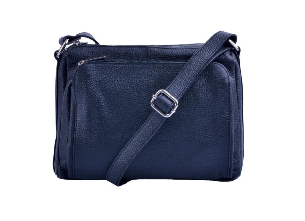 Kožená crossbody kabelka SARA BAGS modrá