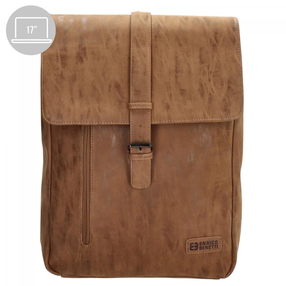 Pánský koženkový batoh Enrico Benetti Rotterdam 66599-010 camel hnědý