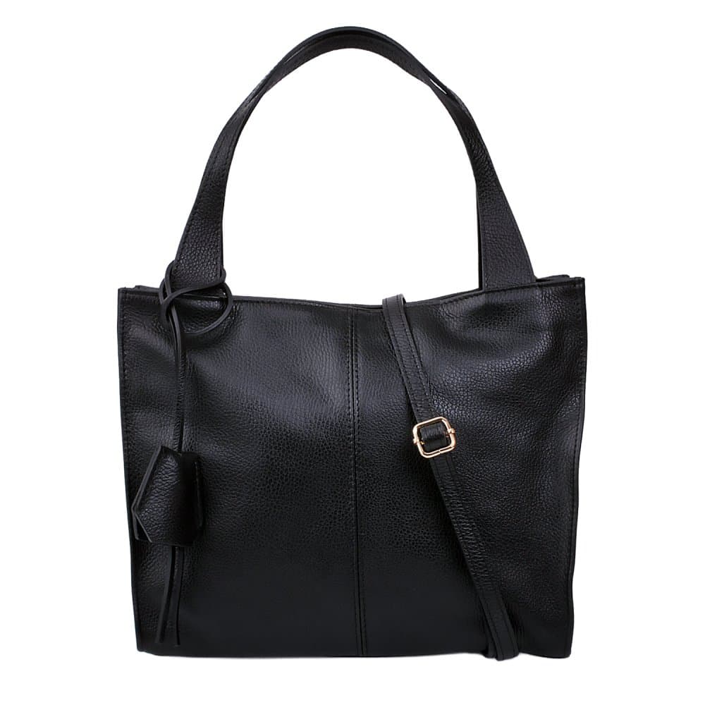 Dámská velká kožená kabelka SARA BAGS černá