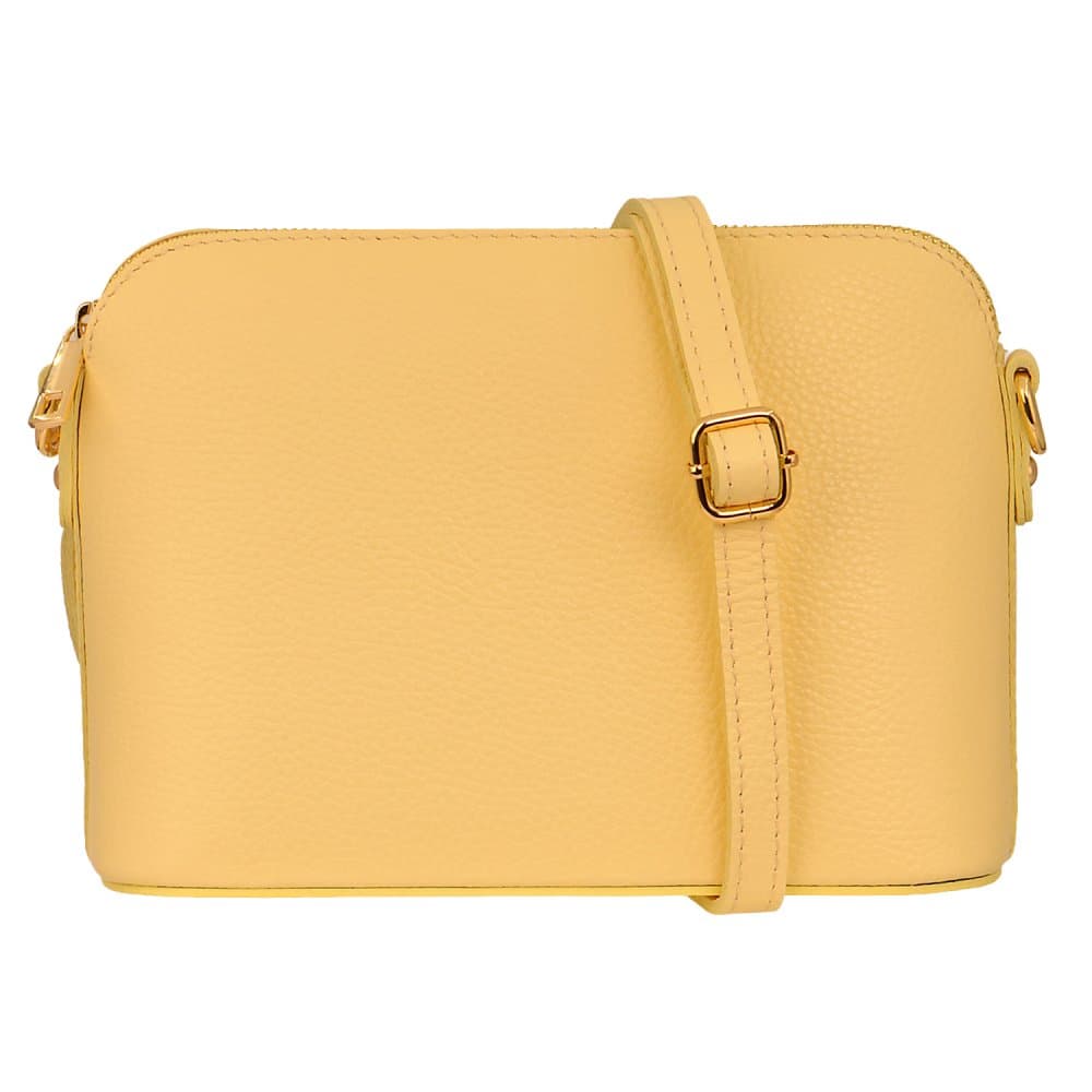 Malá kožená crossbody kabelka MaxFly 5232 světle žlutá