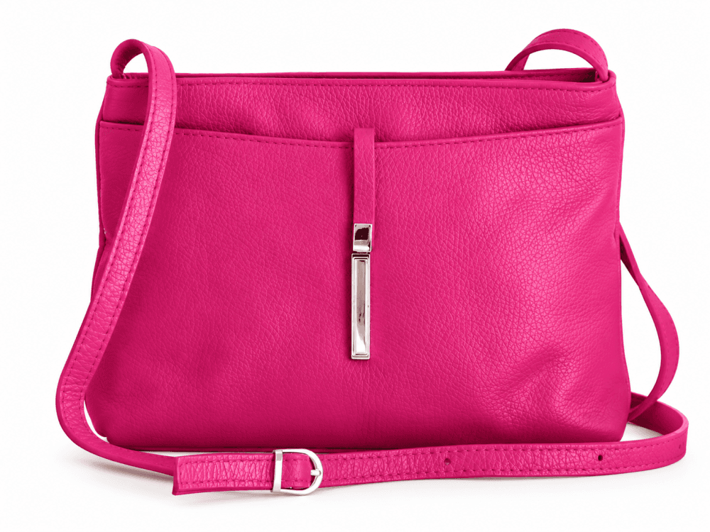 MaxFly kožená kabelka 5085 růžová - fuxia
