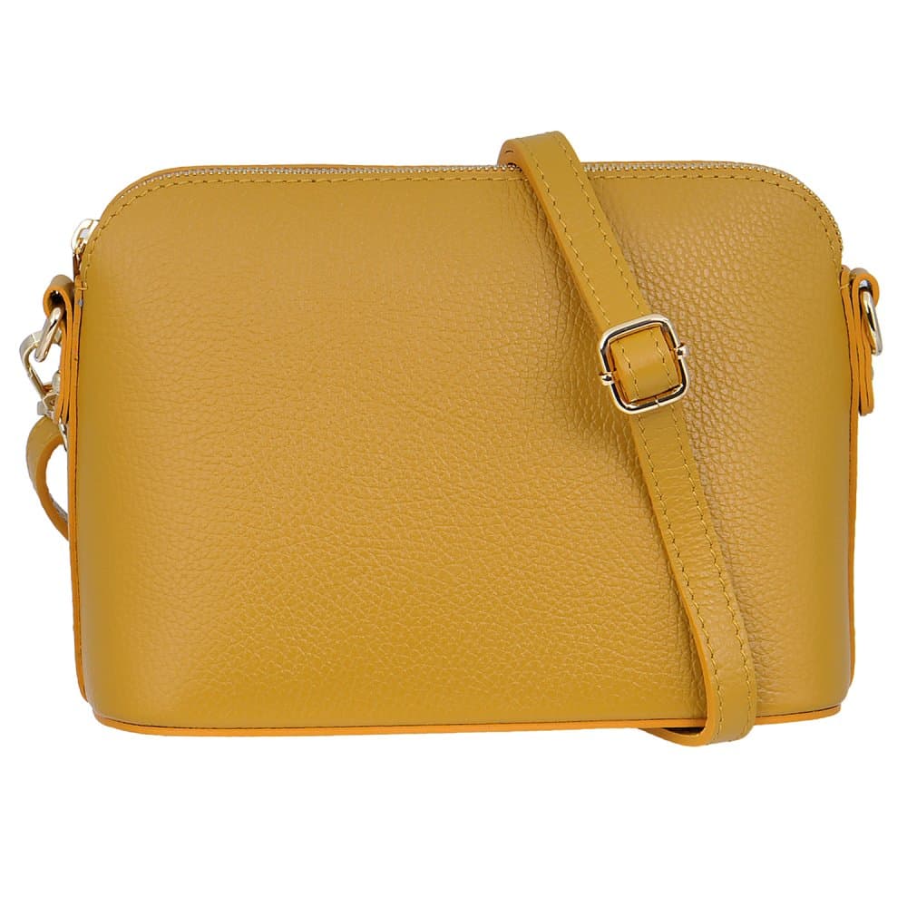 Malá kožená crossbody kabelka MaxFly 5232 tmavě žlutá