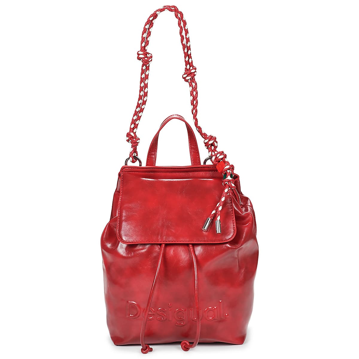 Batoh Desigual Backpack Half Logo Luena, červená
