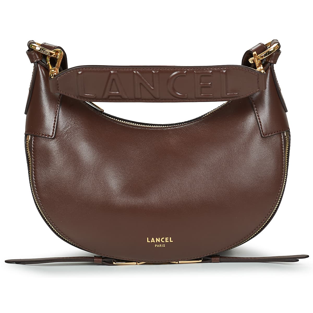 Kabelka přes rameno Lancel Origami DE Lancel S ZIP Hobo, hnědá