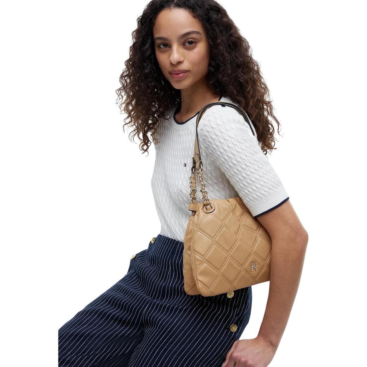 Kabelka Tommy Hilfiger TH Feminine Mini Tote AW0AW18716, hnědá