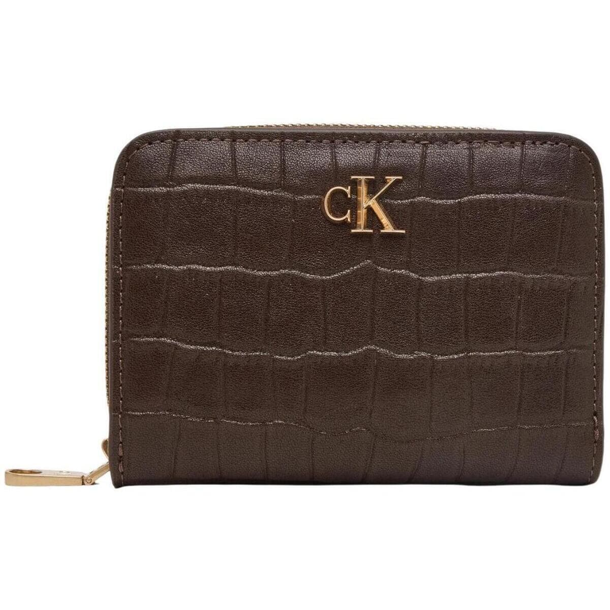 Peněženka Calvin Klein Jeans CK Croc Medium Flap ZIP Around LV04F1095G, hnědá