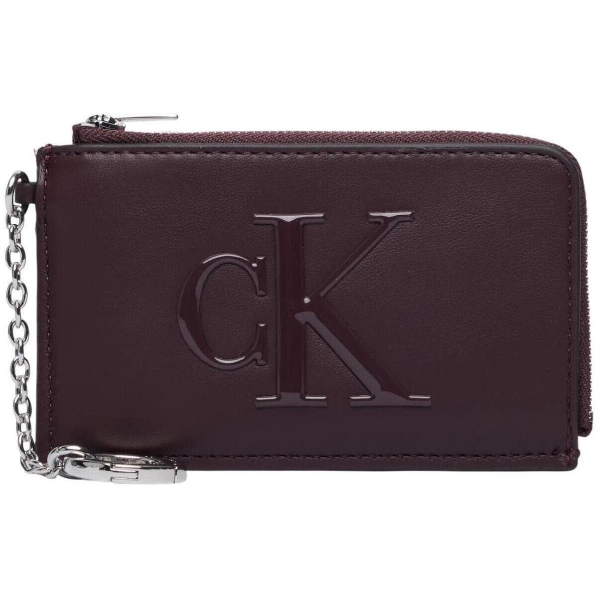 Peněženka Calvin Klein Jeans Bold CK L ZIP Cardcase LV04F1280G, hnědá