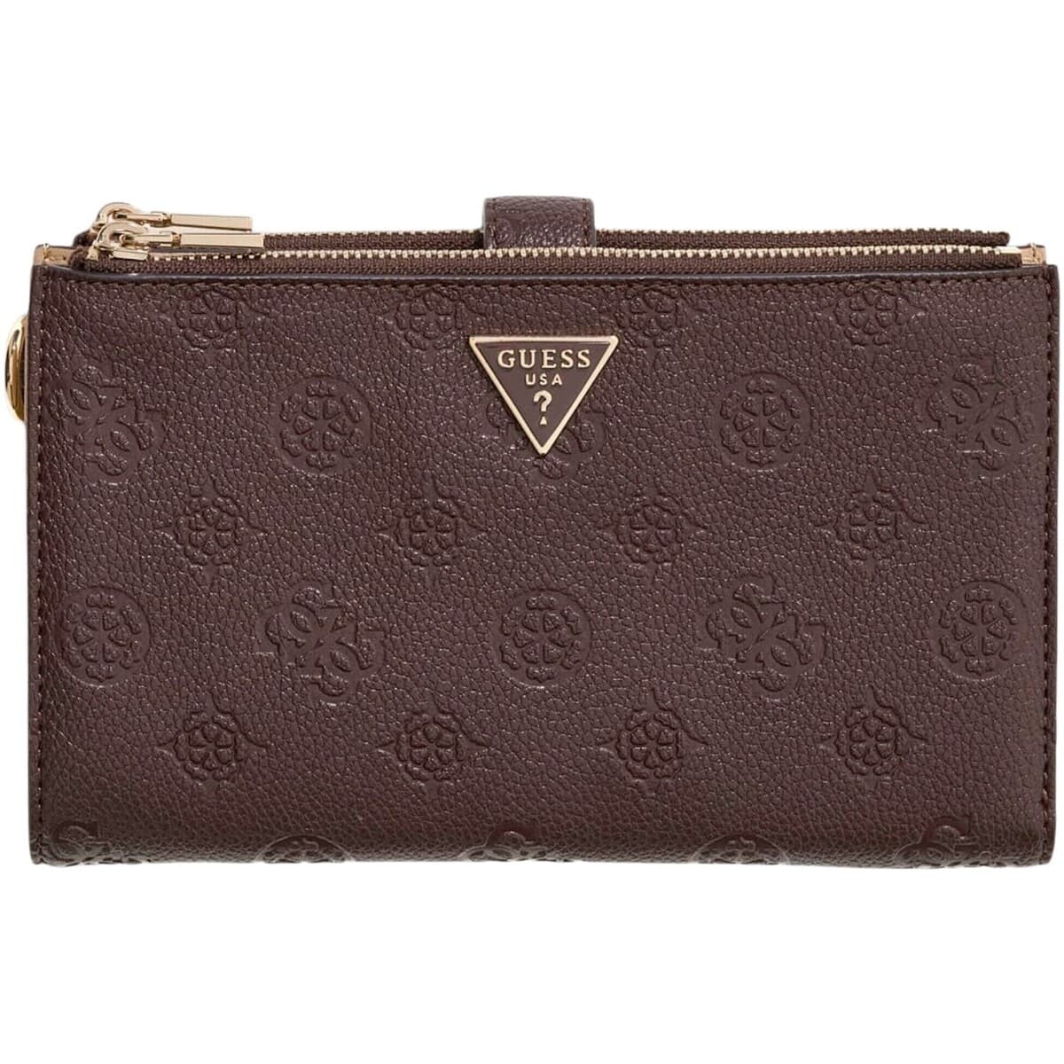 Peněženka Guess Blake Slg Double Zip Organizer, hnědá