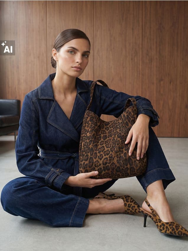 Kabelka typu hobo s leopardím potiskem