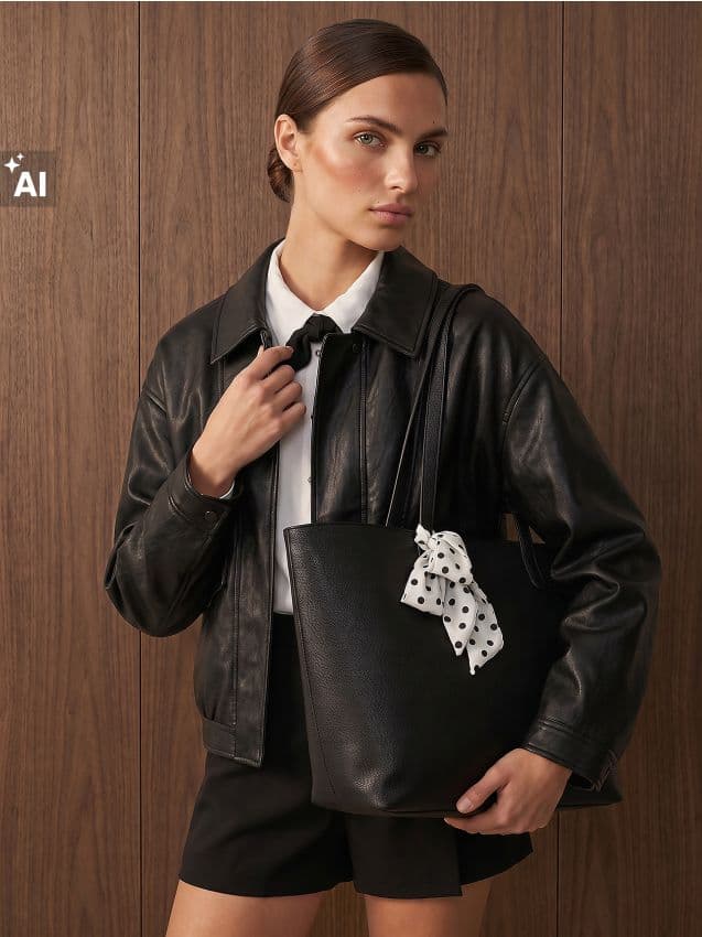Kabelka shopper s ozdobným vázáním