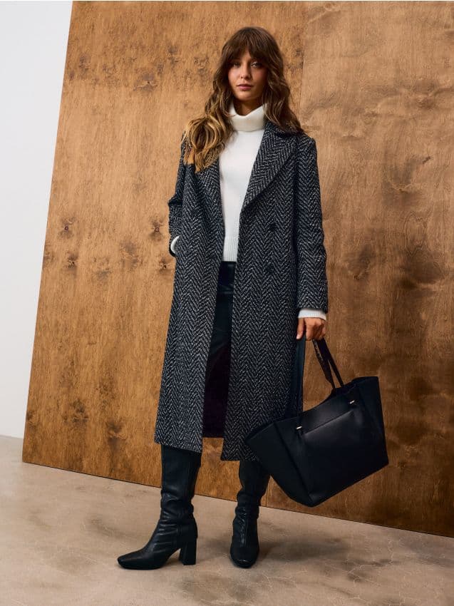 Kabelka shopper z imitace kůže, černá