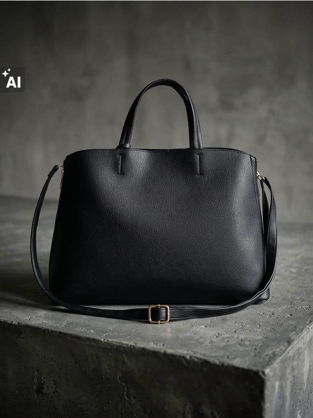 Shopper taška z imitace kůže s přívěskem peněženkou