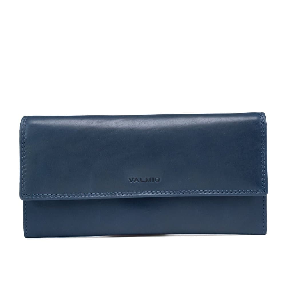 VALMIO Dámská kožená peněženka Pouch tmavě modrá Modrá