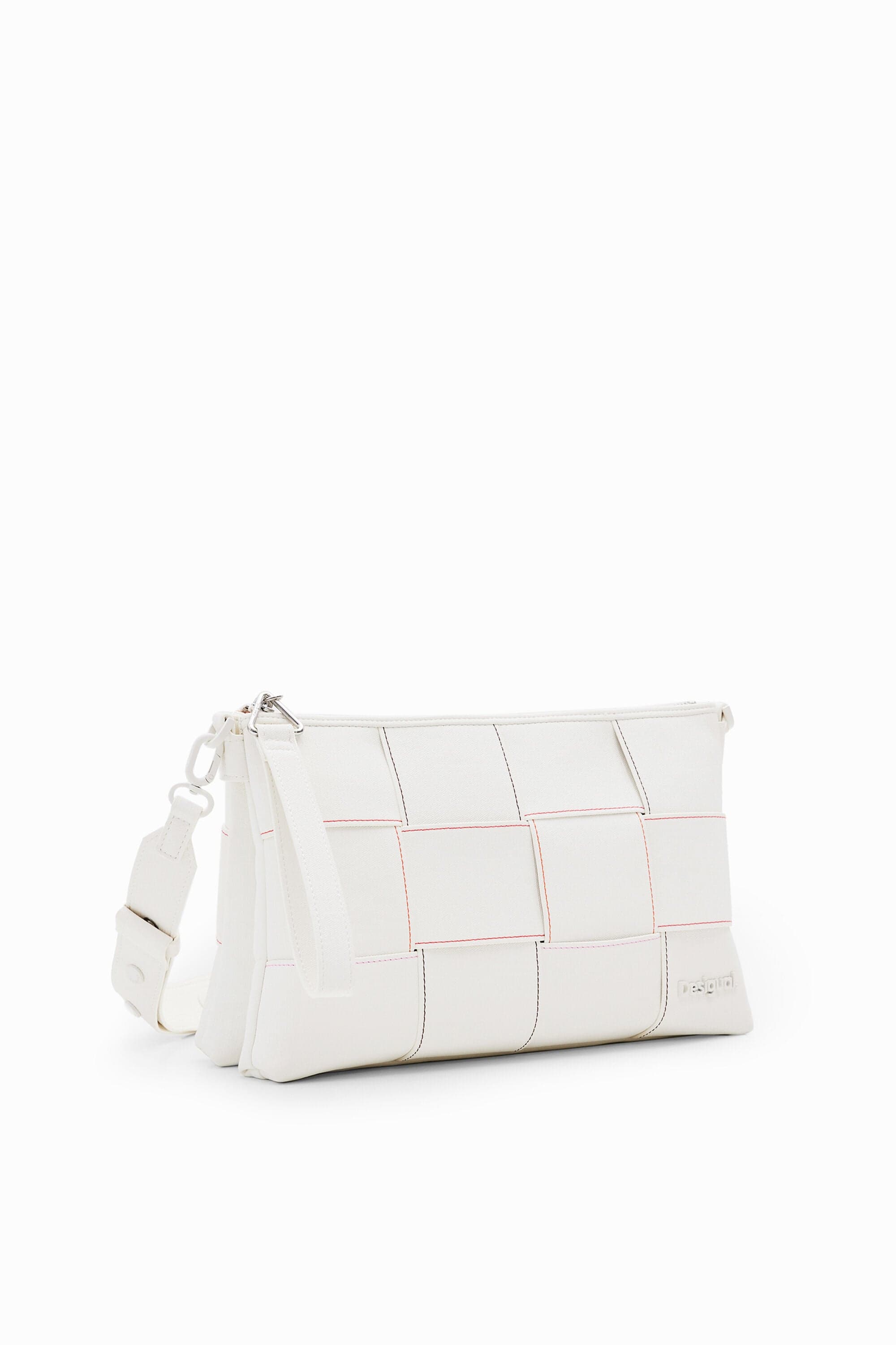 Braided crossbody bag M with topstitching