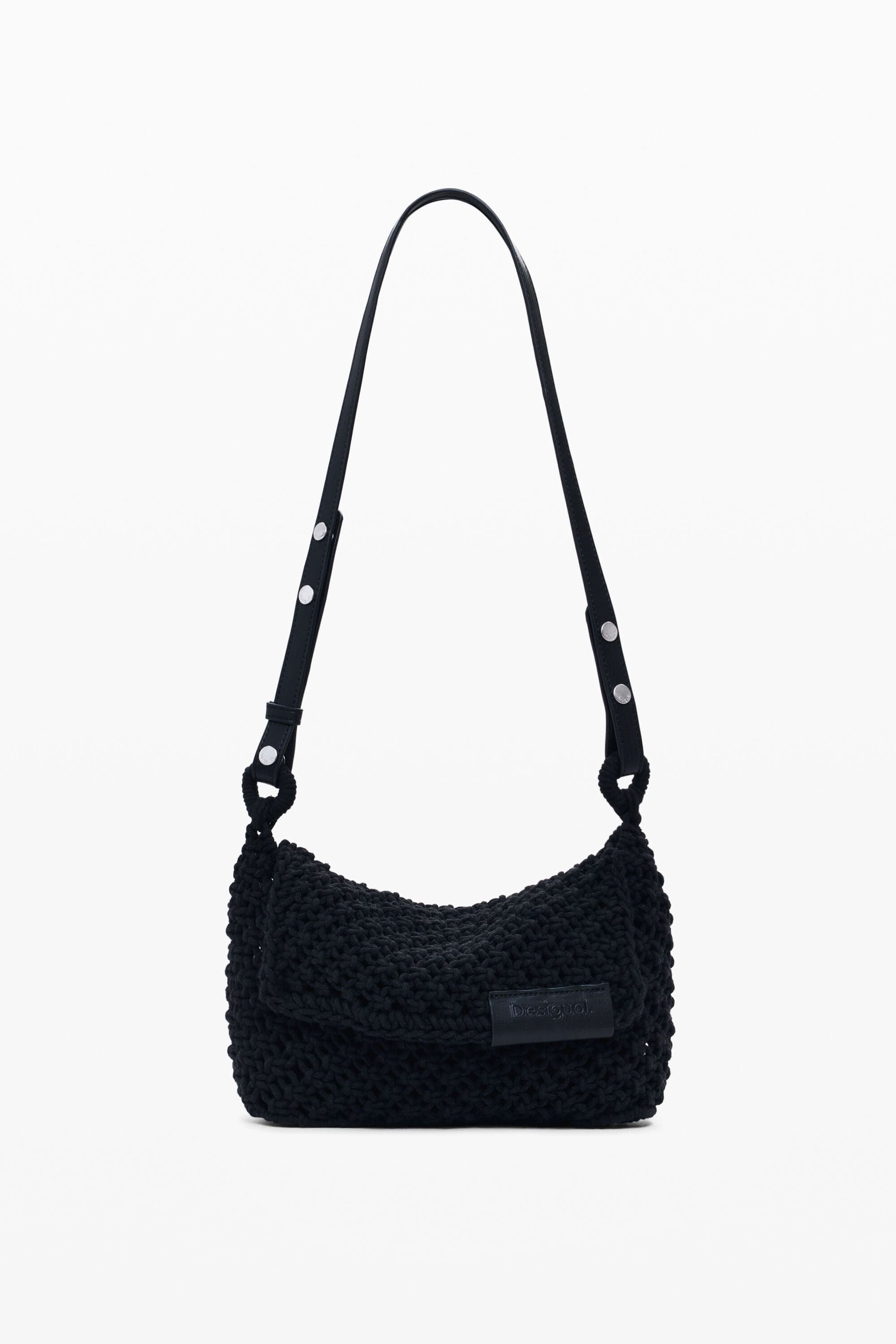 Střední háčkovaná crossbody taška