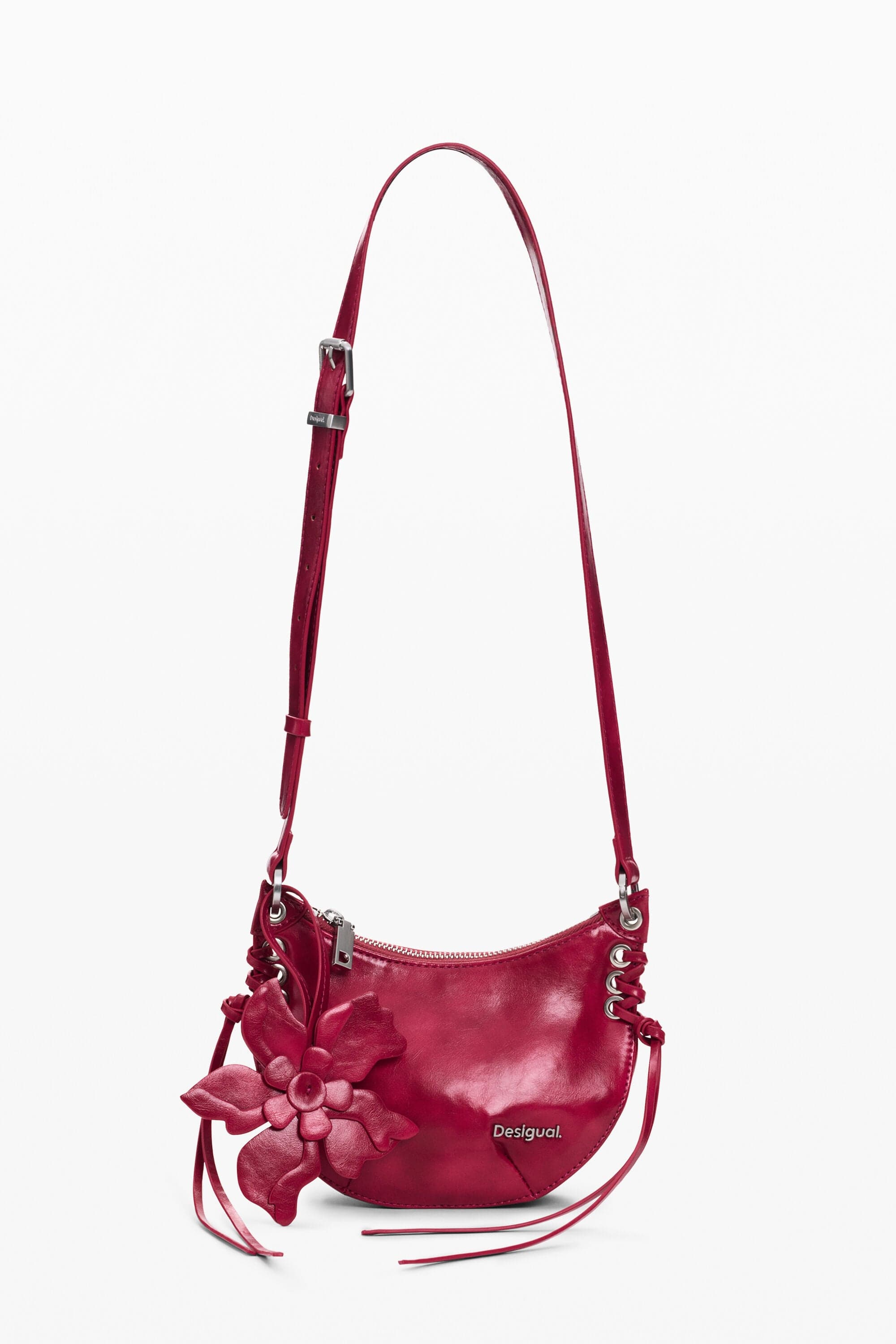 Peněženka Desigual crossbody velký květ, červená