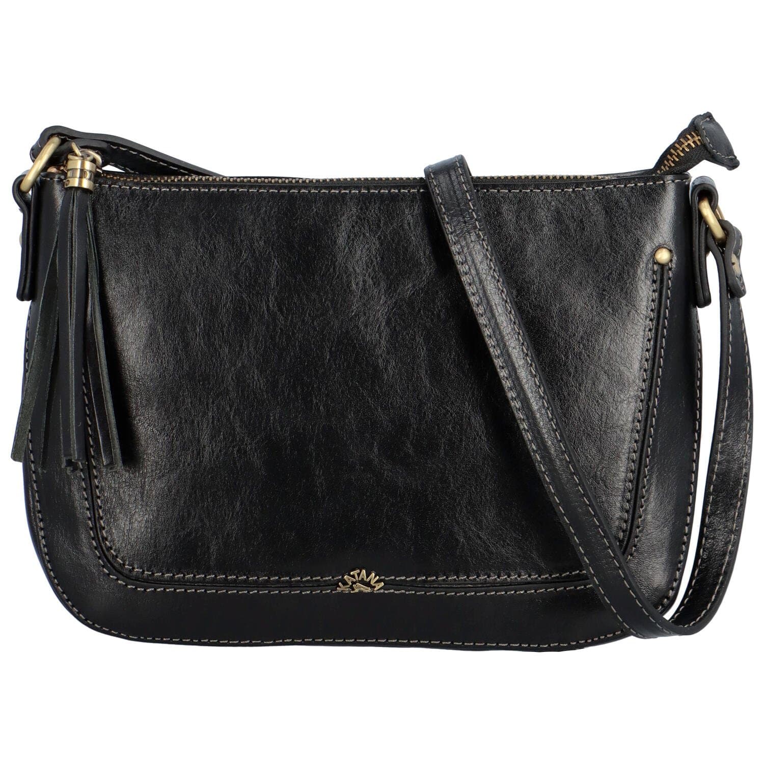 Kožená crossbody kabelka Katana Sinula, černá