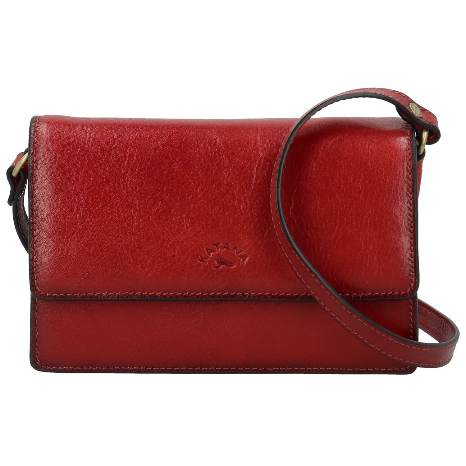 Kožená crossbody kabelka Katana Saire, vínová