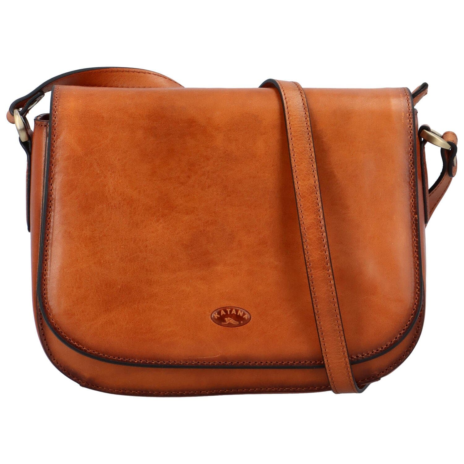 Kožená crossbody kabelka Katana Pure, hnědá