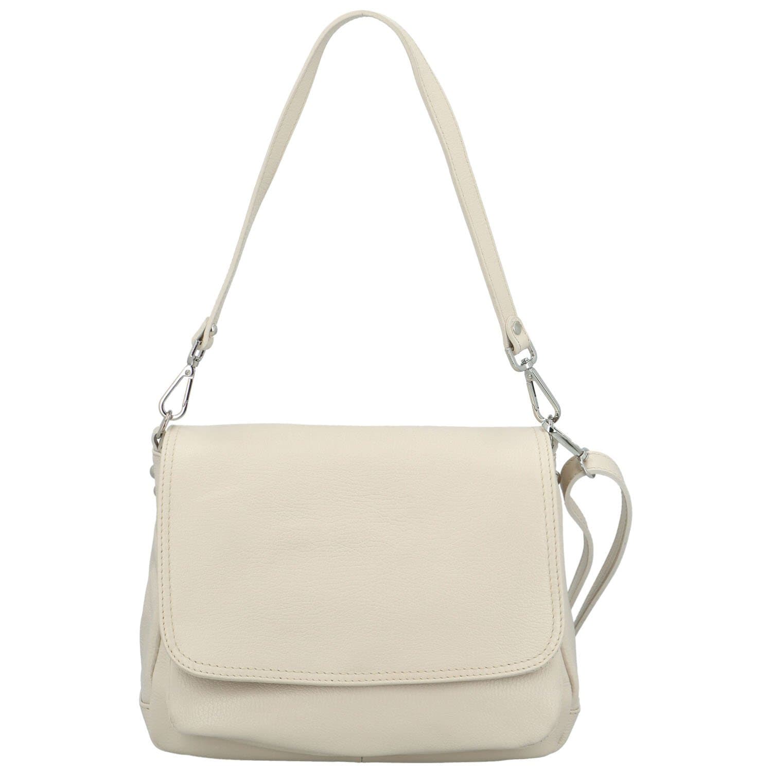 Kožená crossbody kabelka Delami Madleen, krémová