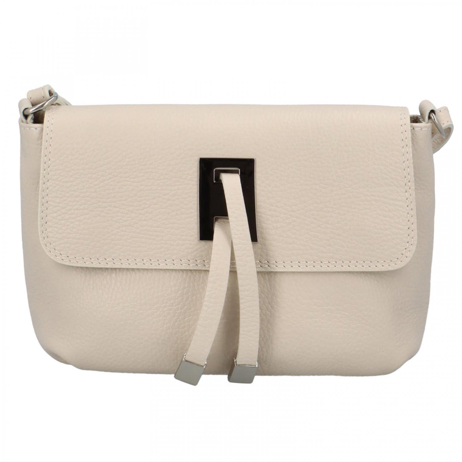 Kožená crossbody kabelka ItalY Porta, béžová