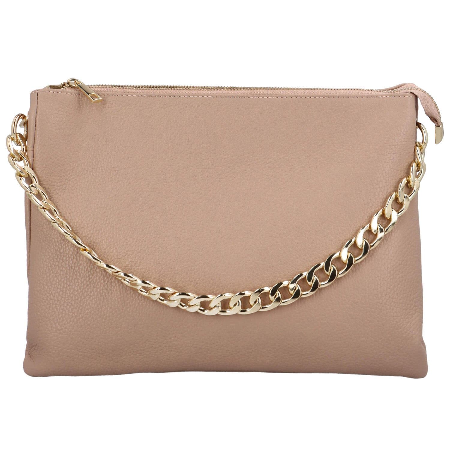 Kožená kabelka do ruky Delami Jewel, růžová