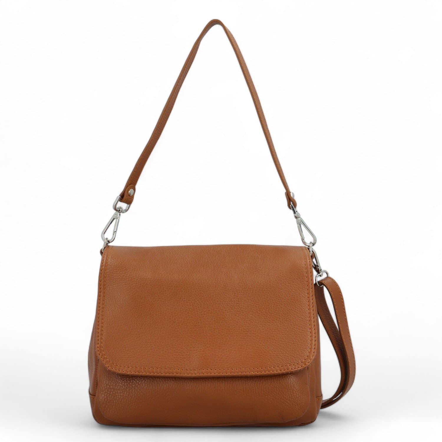 Kožená crossbody kabelka Delami Madleen, hnědá