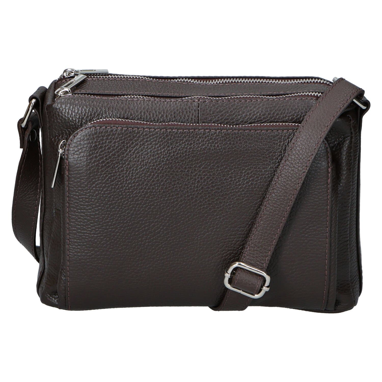 Kožená crossbody kabelka Delami Vera Pelle Bandit, hnědá