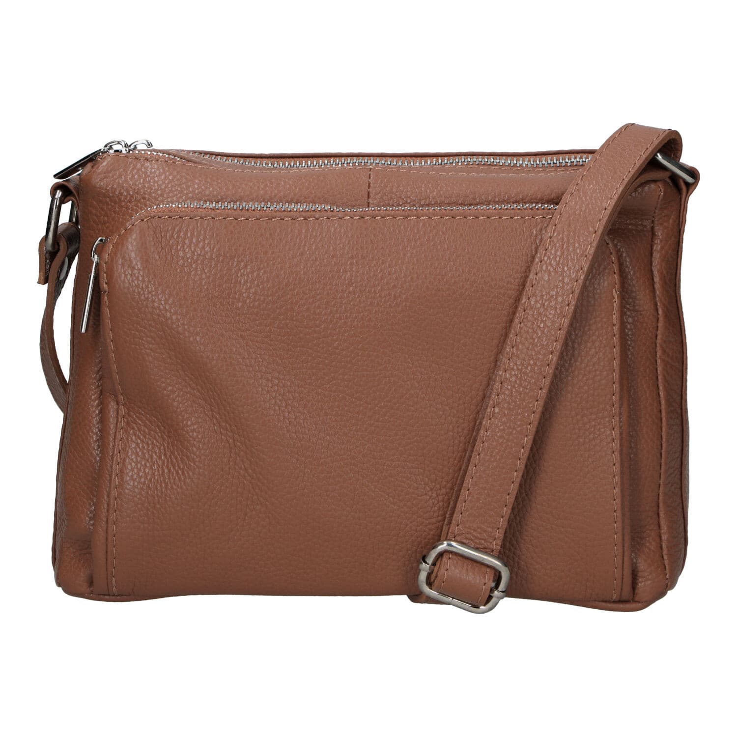 Kožená crossbody kabelka Delami Vera Pelle Bandit, hnědá