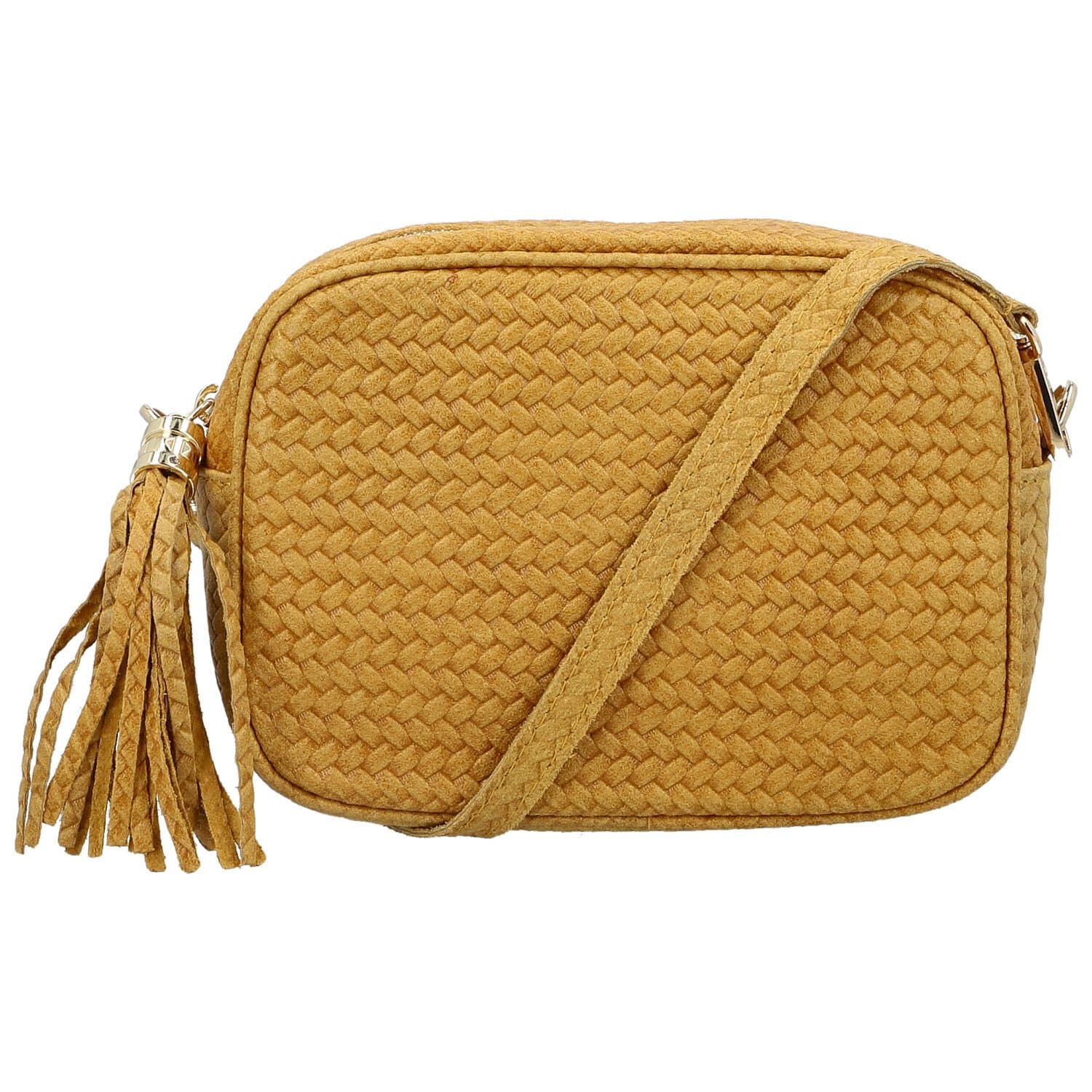 Kožená crossbody kabelka Delami Vera Pelle Teresia, žlutá