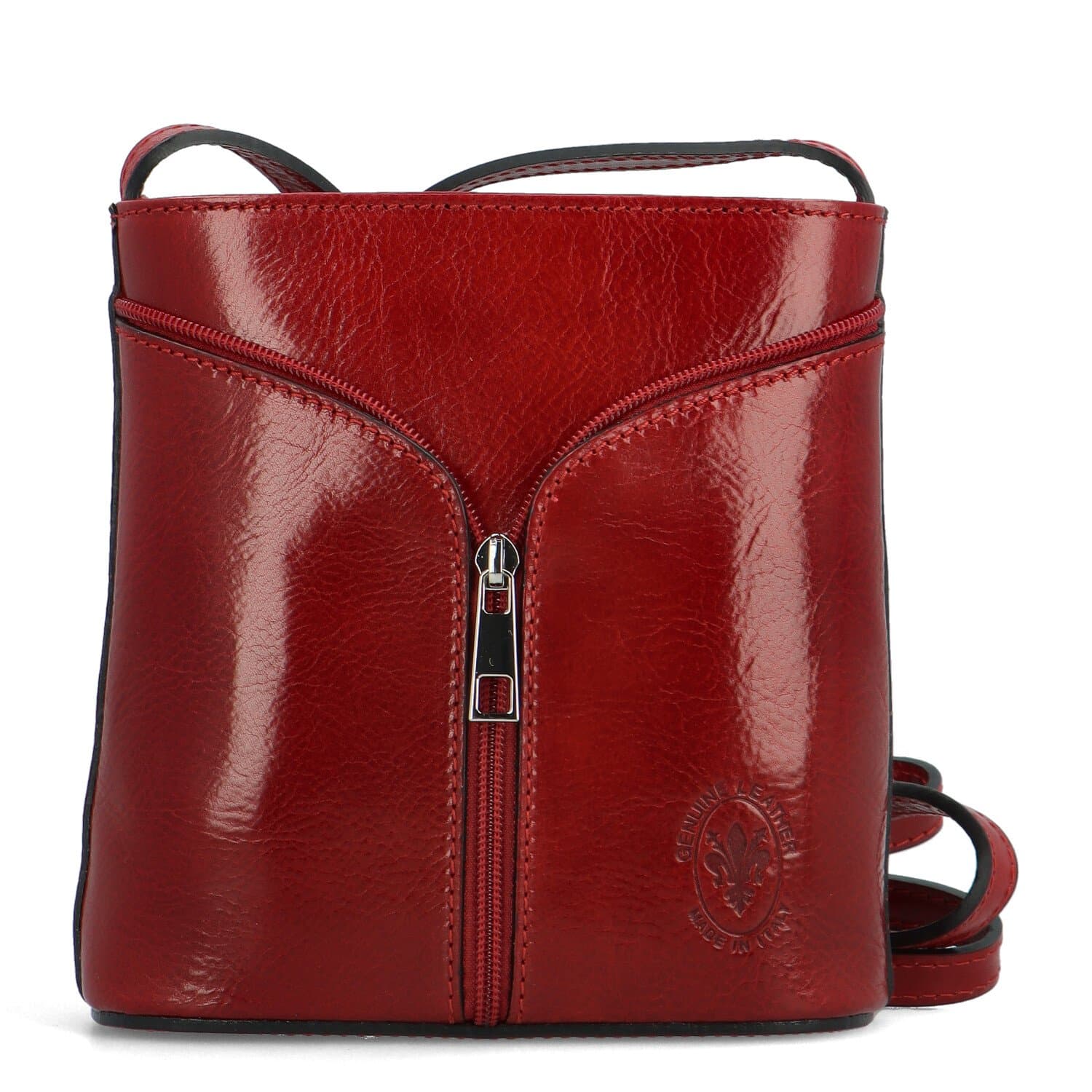 Kožená crossbody kabelka Delami Orsolya, červená