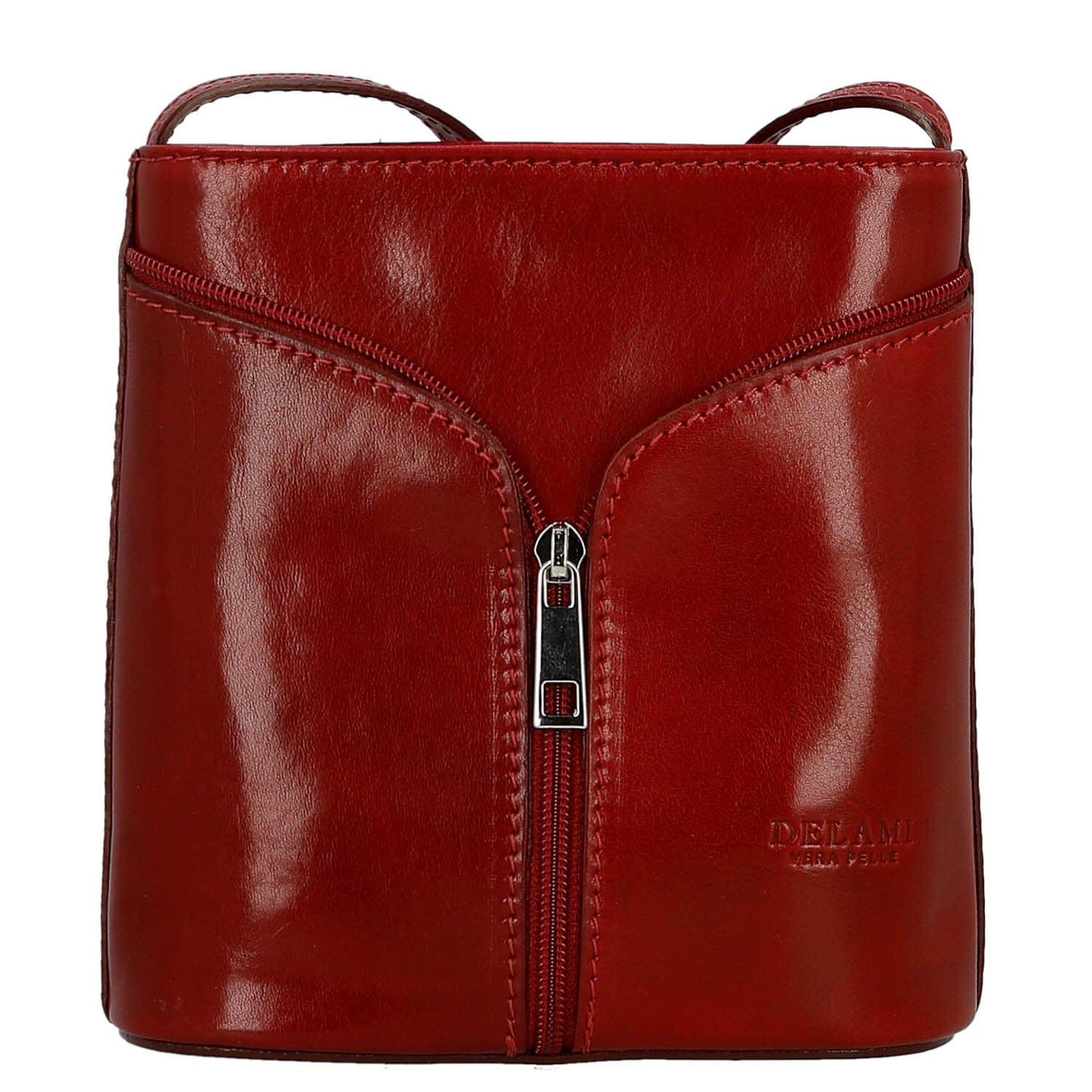 Kožená crossbody kabelka Delami Vera Pelle Orsolya, červená