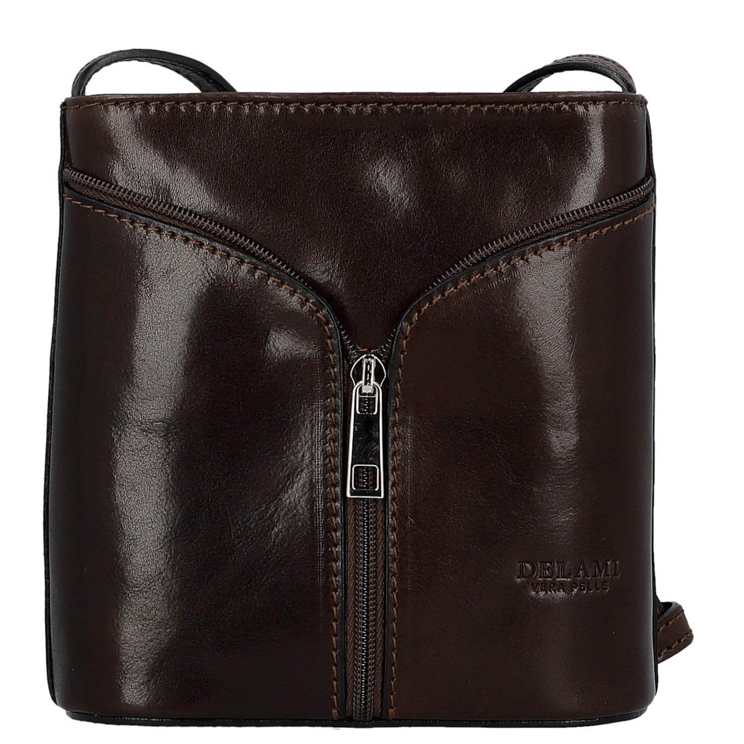 Kožená crossbody kabelka Delami Vera Pelle Orsolya, hnědá