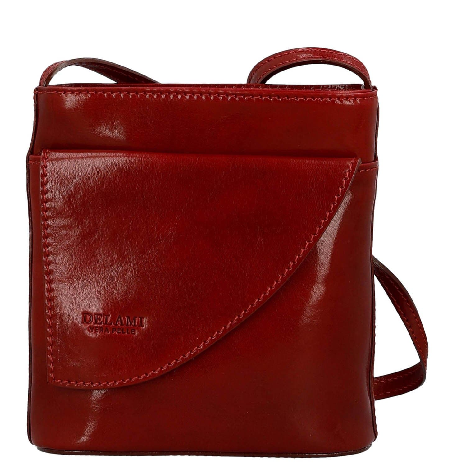 Kožená crossbody kabelka Delami Vera Pelle Ilaria, červená