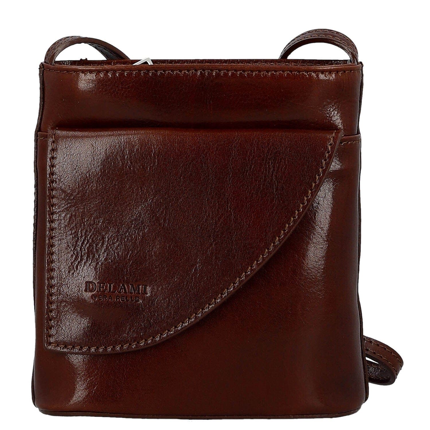 Kožená crossbody kabelka Delami Vera Pelle Ilaria, hnědá