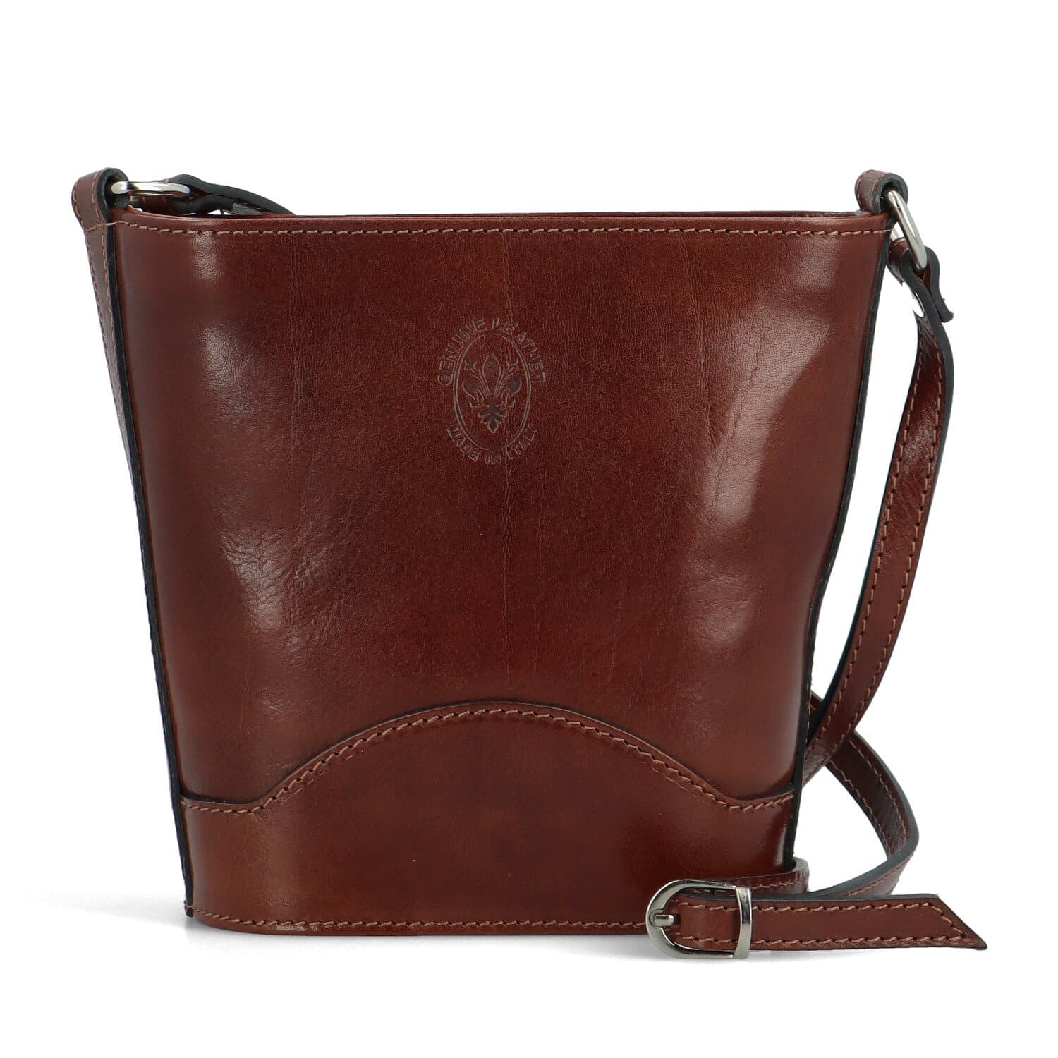 Kožená crossbody kabelka Delami Saimix, hnědá