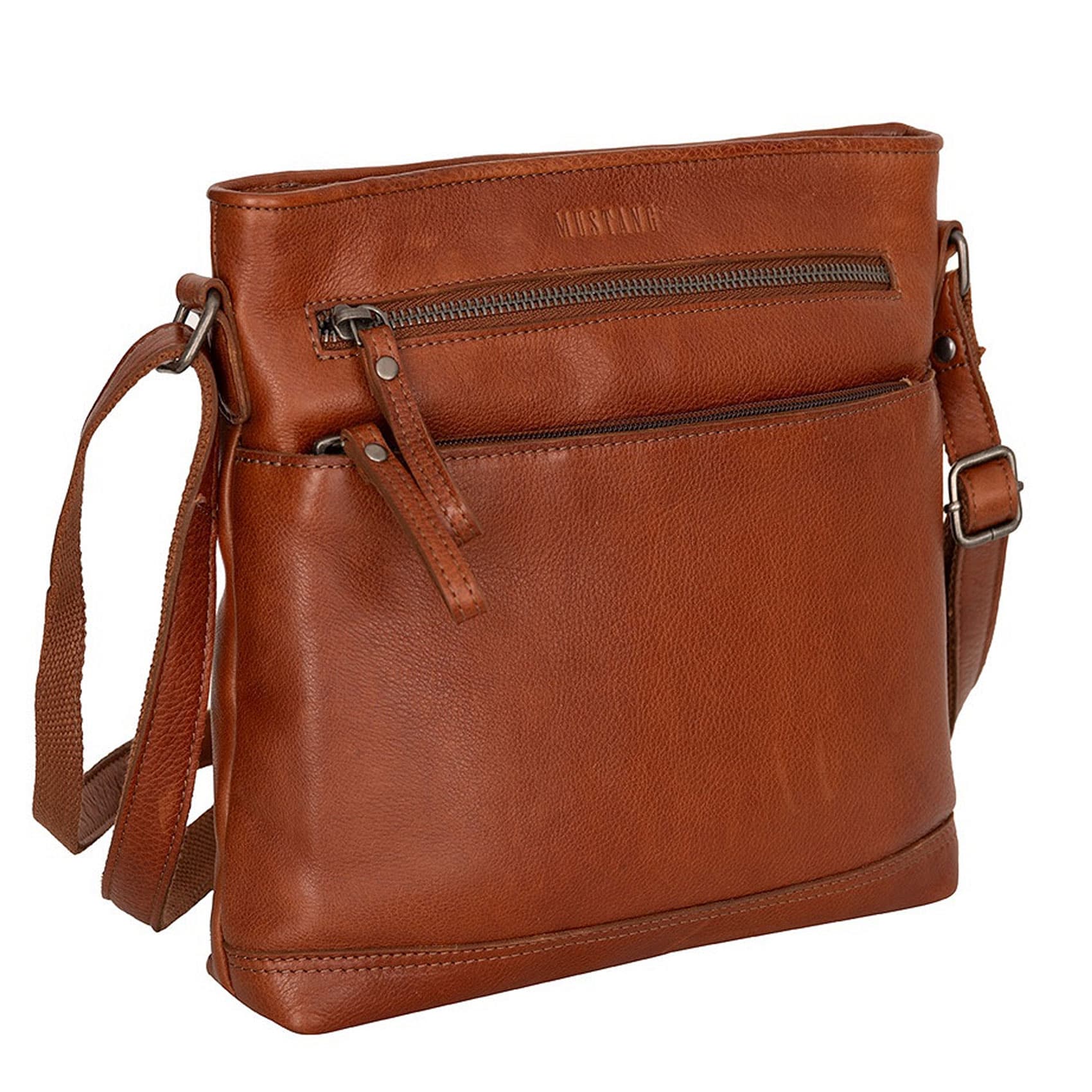 Kožená crossbody kabelka Mustang Benina, hnědá