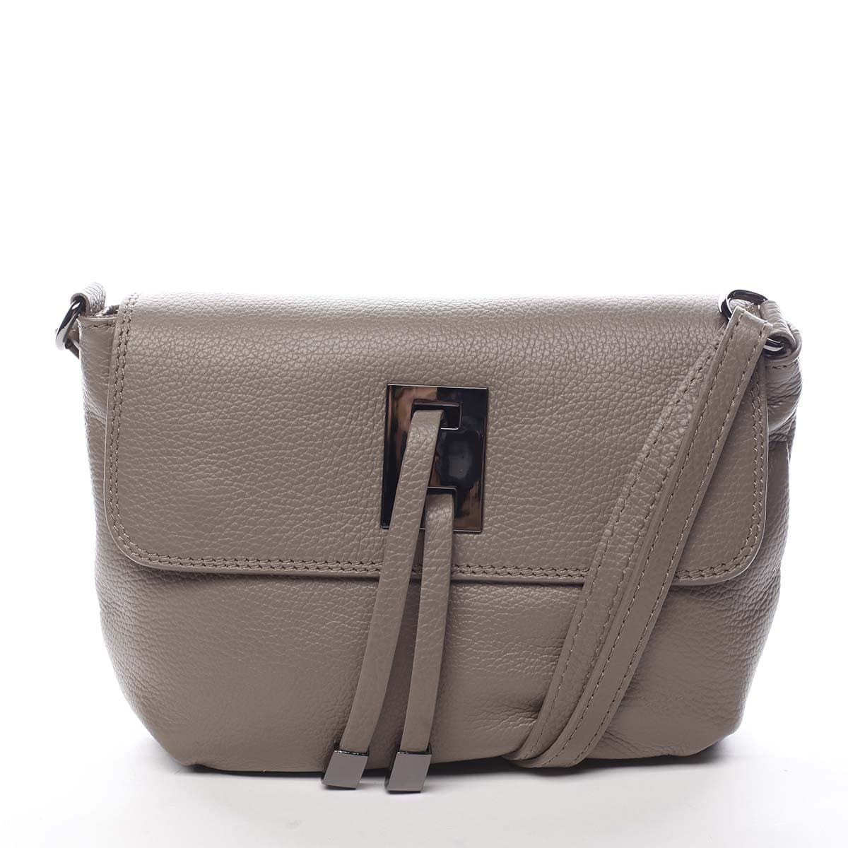 Kožená crossbody kabelka ItalY Porta, béžová
